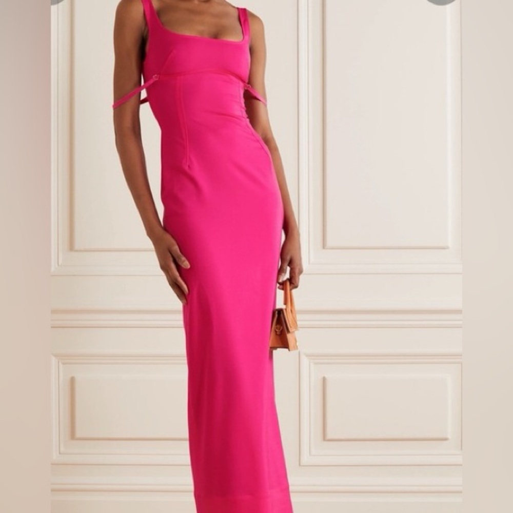 Jacquemus La Robe Valdu pink evening dress